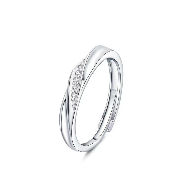 Love together couple ring white copper plated with white gold niche design high quality Douyin hot ring_voghion.com
