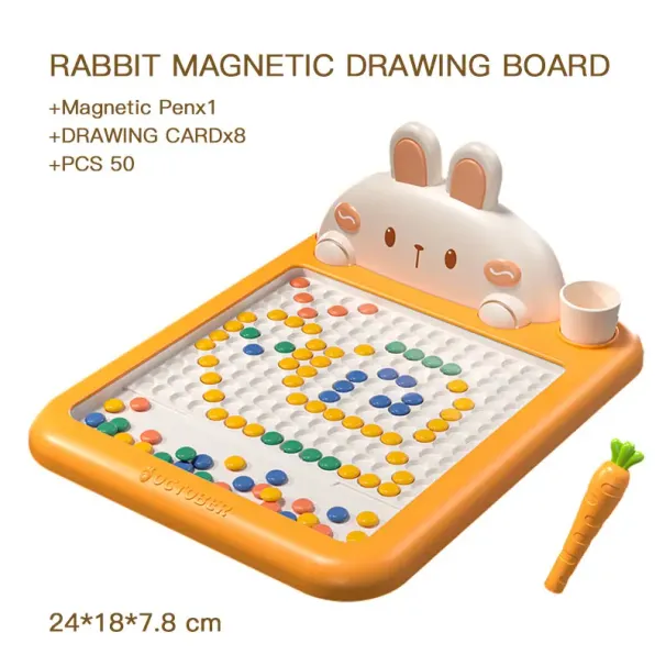 Kaninchen Magnetische Reißbrett Kinder Magnetische Perlen Stift Kontrolle Graffiti Bord Malerei Lehrmittel Montessori Spielzeug K_voghion.com