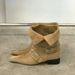 Botas femininas de cano médio, estilo retrô, com cabeça quadrada pequena, dobrável, salto grosso e fivela de cinto, para outono e inverno_voghion.com