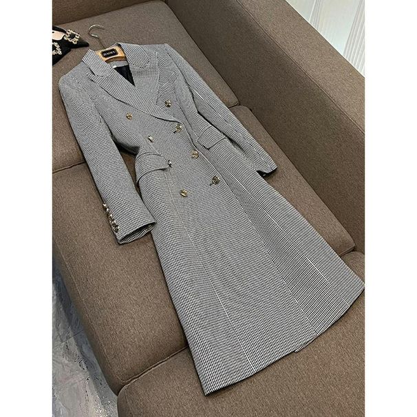 Ženska oblačila 2024, pomlad in jesen, nov visokokakovosten plašč, jakna, klasična houndstooth ženska vetrovka visoke kakovosti in čedna_voghion.com