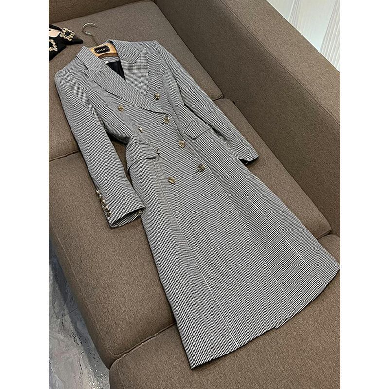 Damenbekleidung 2024 Frühling und Herbst neue hochwertige Manteljacke klassischer Hahnentritt-High-End-Windjacke für Damen und hübsch_voghion.com