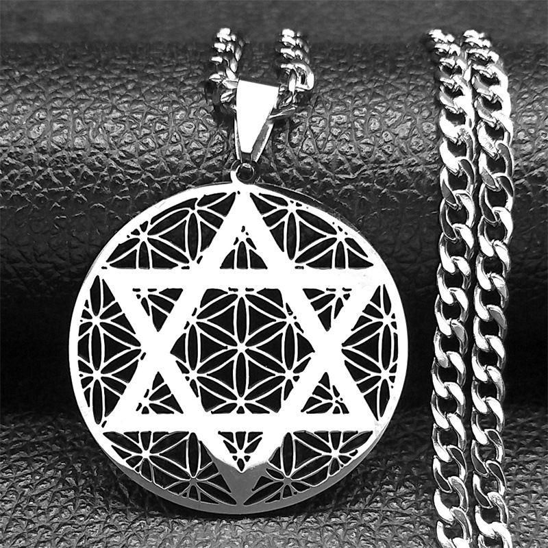 Nuovo ciondolo in acciaio inossidabile con esagramma Capture Net, stile neutro di alta qualità, collana in acciaio al titanio, accessori per gioielli_voghion.com