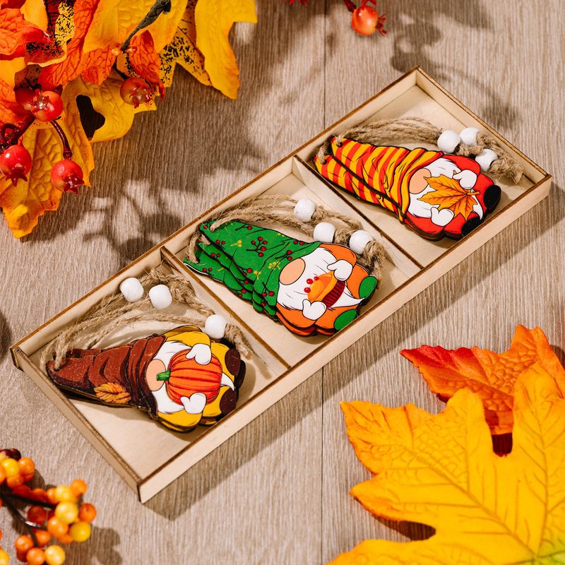 New Season Thanksgiving Harvest Festival Dwarf Decoration of 9 Pieces, 3 Grid Small Wooden Box_voghion.com