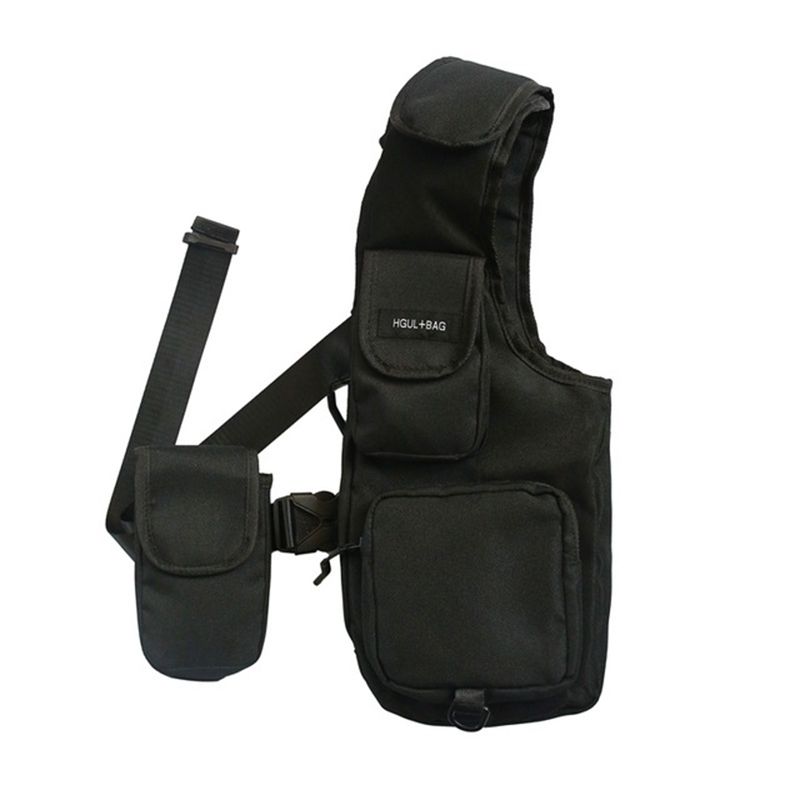 Väst Hip Hop Chest Rig Bag Streetwear Funktionell Taktisk Sele Bröstväskor Unisex Mode Midjeväska Slitstark_voghion.com
