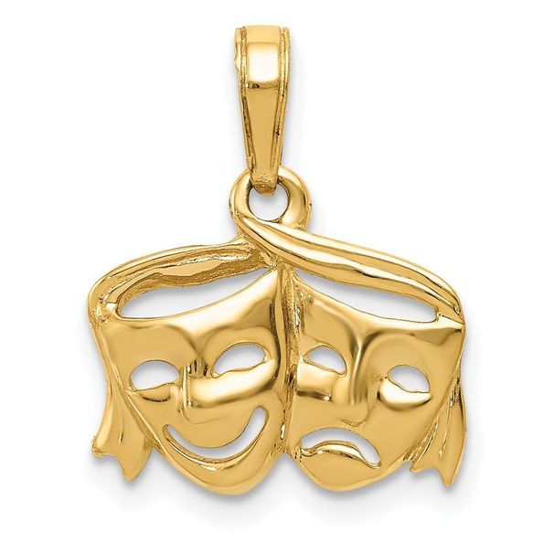 14k Polished Open-Backed Comedy/Tragedy Pendant_voghion.com