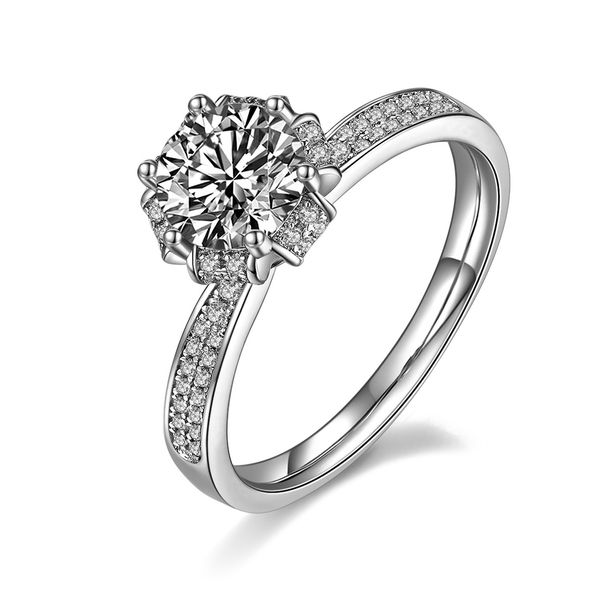 Anello con moissanite di grado D da 1 ct - Anello con piscina dei desideri in argento sterling 925_voghion.com