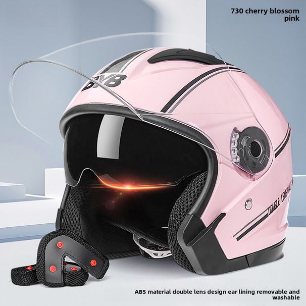 Scooter Helmet Motorcycle Helmet Cycling Motorcycle Helmet Four Seasons Double Mirror Plate Helmet_voghion.com