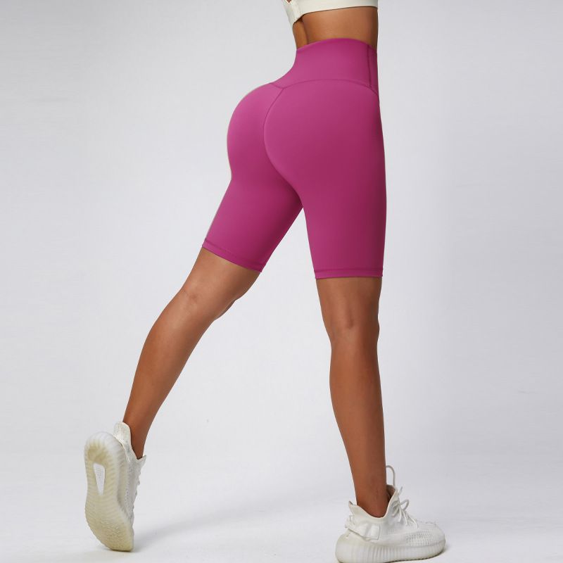 Vêtements pour femmes, nouveaux shorts de yoga taille haute d'été, à porter comme vêtements d'extérieur, pour le levage et l'amincissement des hanches, le cyclisme, la course à pied et le fitness, shorts de sport à cinq points_voghion.com