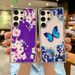 S23 S22 S21 Ultra Plus Plating Fresh Floral Phone Case for Samsung Galaxu A54 A24 A34 A14 A13 A53 TPU Frame Hard PC Back Cover_voghion.com
