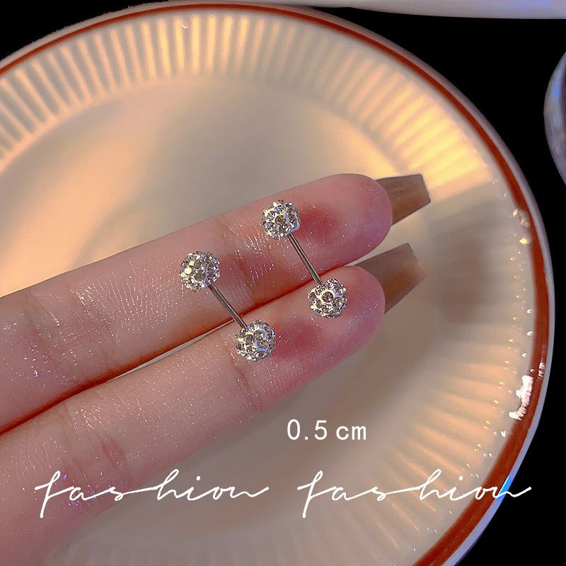 Orecchini in seta filettati per donna, cura del piercing, orecchini a bottone con zircone di alta qualità con nicchie ossee, orecchini semplici ed eleganti_voghion.com