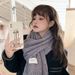 Sciarpa in tessuto tinta unita autunno inverno versione coreana per donna, versatile, spessa e calda, coppia di filati lavorati a maglia_voghion.com