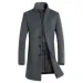 Men' Trench Male Slim Windbreaker Coat Fine Wool Blend Solid Color Caual Buine Stand Collar Woolen Coat Men_voghion.com