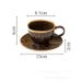 Medieval Coffee Set - Hand-Painted Ceramic Kiln Glaze Latte Cup & Saucer EU Artisan Household_voghion.com