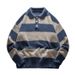 Herren-Retro-Strickpullover mit halbem Reißverschluss – Pullover mit Streifen und kontrastierendem Kragen, lässige Loungewear für Herbst und Winter_voghion.com