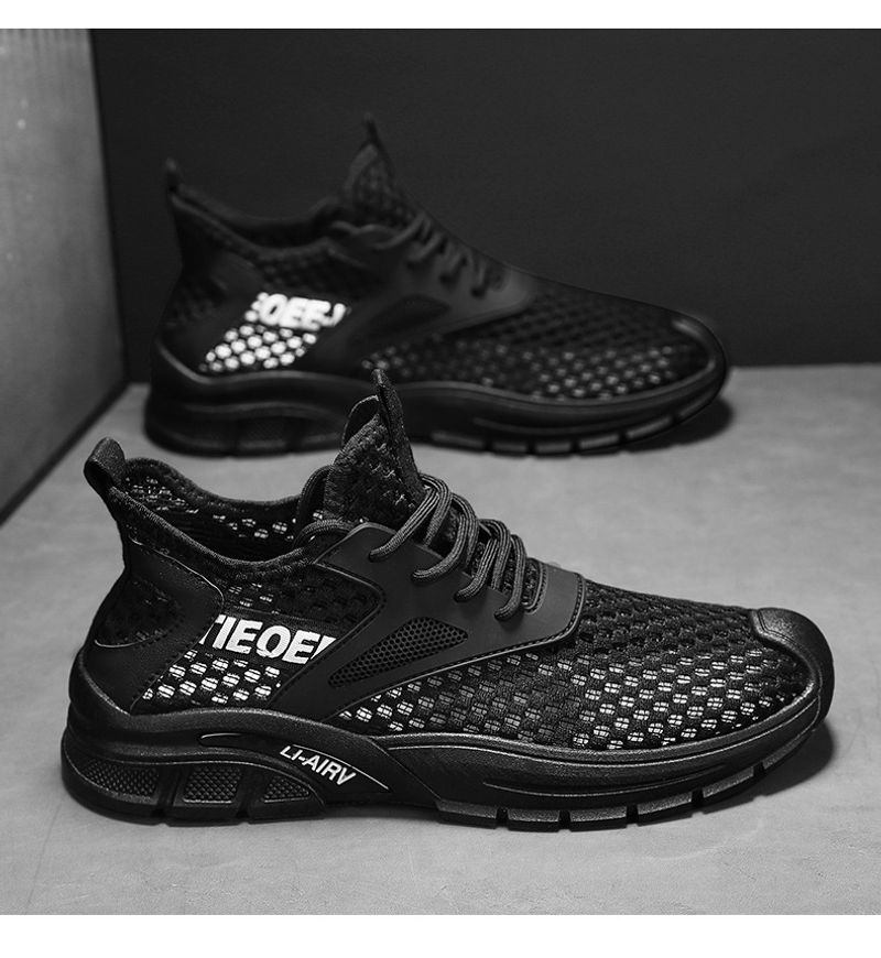 Printemps et été nouveau maille creuse respirant léger style de sport décontracté chaussures de mode pour hommes bas haut version coréenne personnalité chaussures de plein air_voghion.com