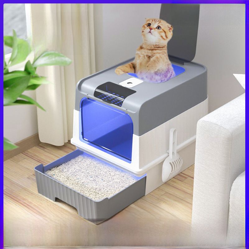 Extra Large Drawer Type Cat Litter Box With Intelligent Sterilization_voghion.com