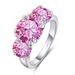 Anelli Tancise da 5,0 CT con Moissanite per donna, 3 pietre, diamanti scintillanti, fede nuziale in argento Sterling GRA_voghion.com