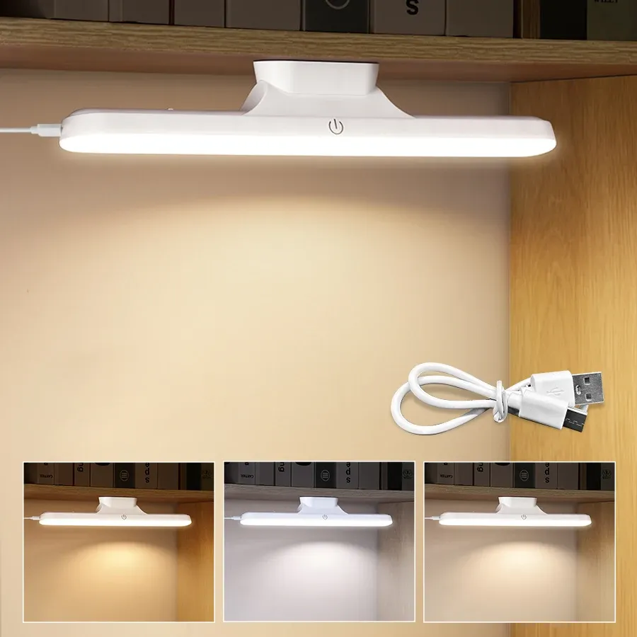 Wiederaufladbare, dimmbare LED-Magnetspiegelleuchte mit Augenschutz, zum Aufhängen und Berühren – ideal zum Lesen, Schminken, für Selfies, im Kleiderschrank oder Badezimmer._voghion.com