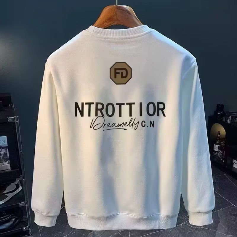 Herrenbekleidung Crewneck Sweat Herren Loose Design Sense Smiley Print Style Retro Instagram Style Modisches Markenoberteil für Frühling und Herbst_voghion.com