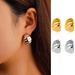 ins style exaggerated horn thread stud earrings female personality temperament C- shaped striped earrings temperament_voghion.com