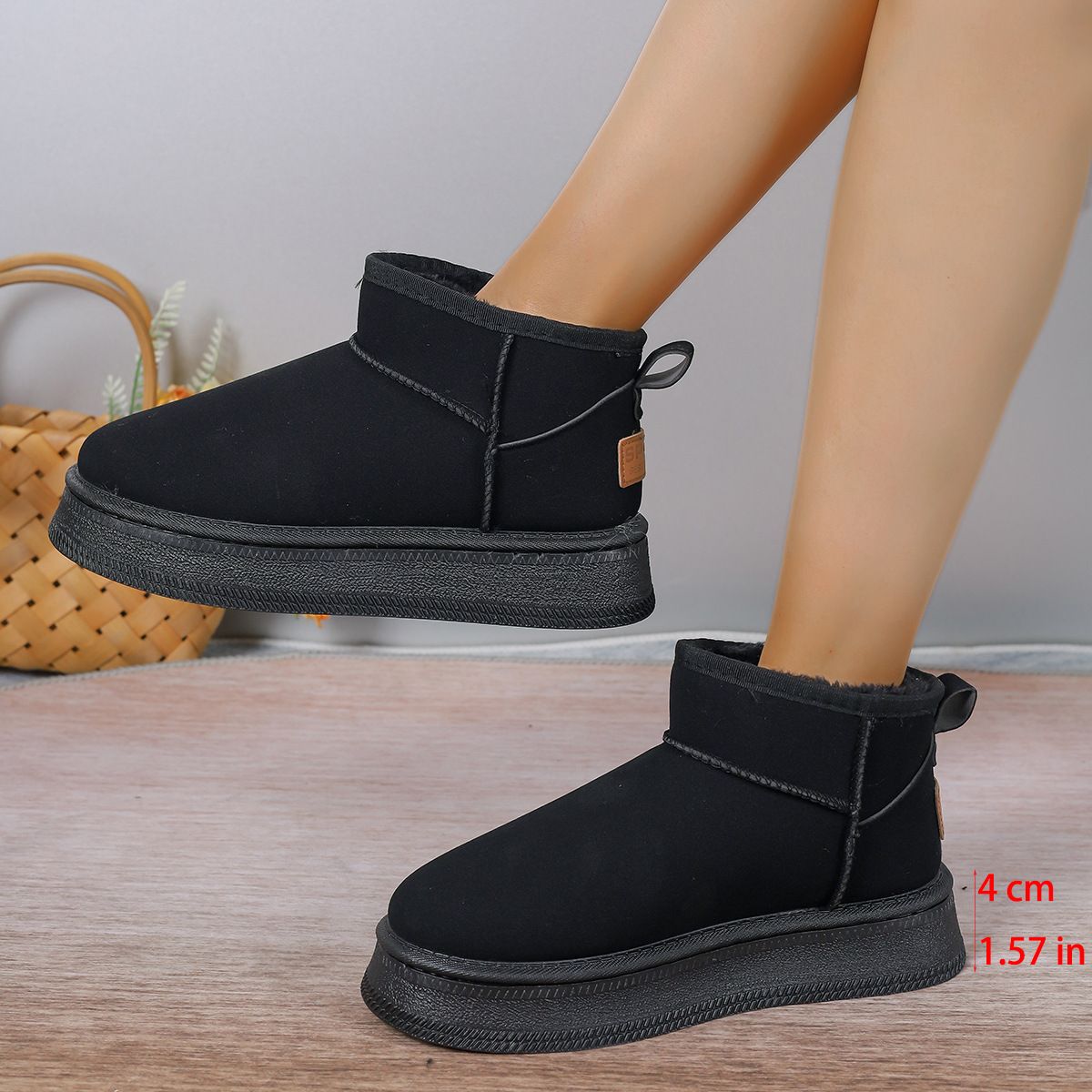 2024 New Winter Snow High Top With Fur Lining Women's Warm Thick Sole Comfortable Short Boots_voghion.com