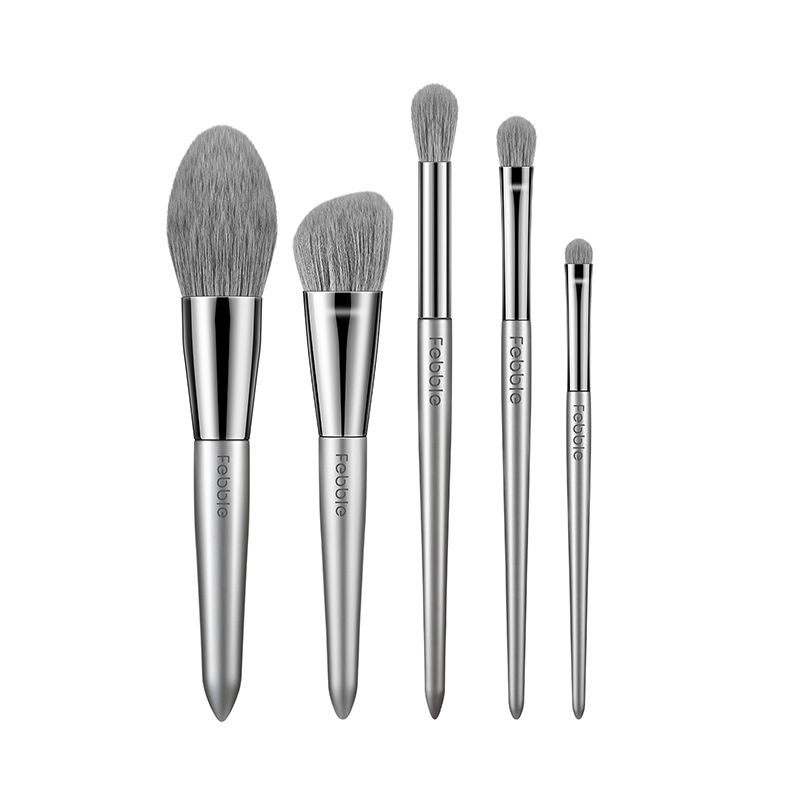 Étui de maquillage 5 pièces poudre d'ombre à paupières super douce ensemble complet de pinceaux outils de maquillage débutant_voghion.com