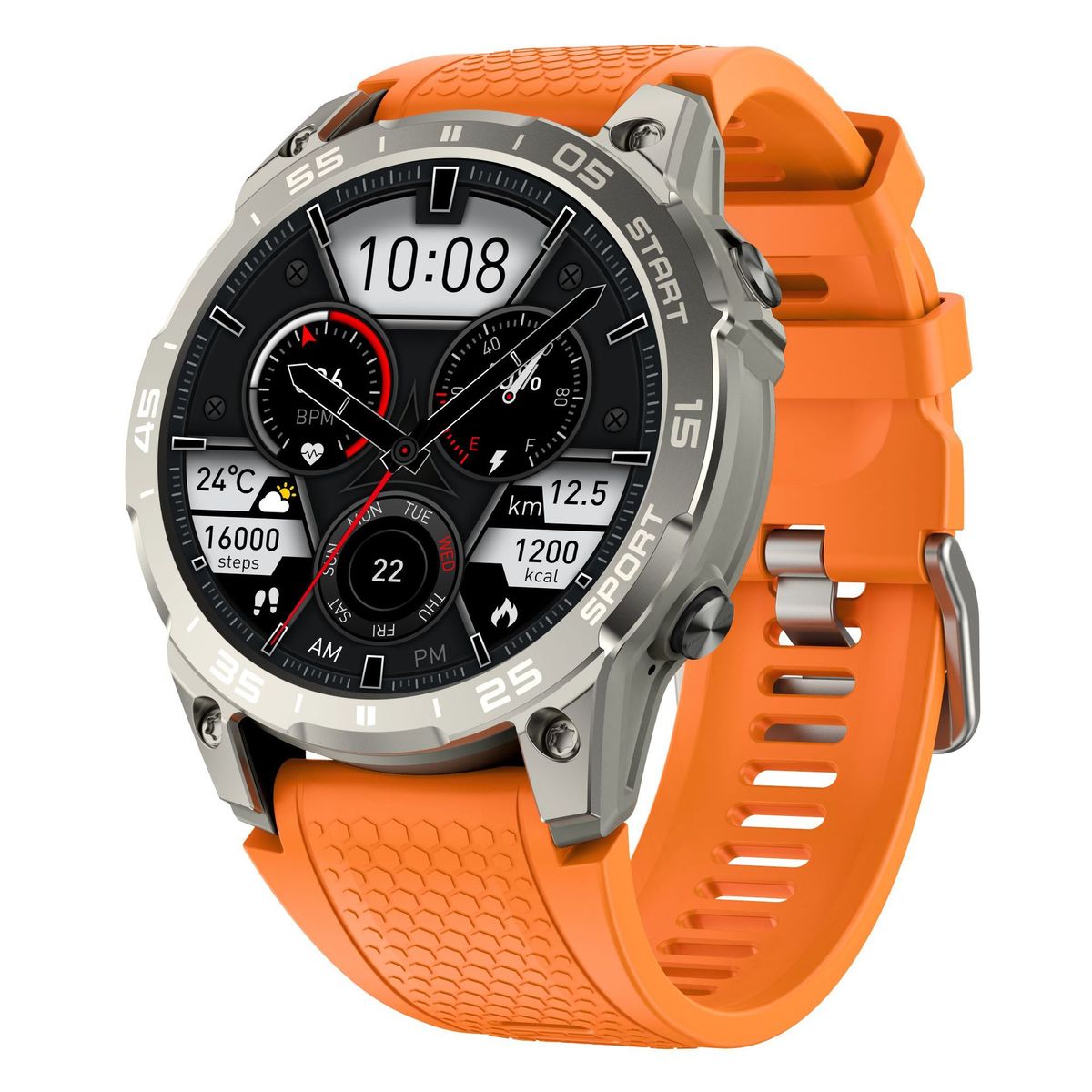 Smartwatche Smartwatch Monitorowanie tętna w czasie rzeczywistym Tlen we krwi Sport Bluetooth Połączenie telefoniczne Zegarek_voghion.com