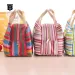 TB BHULAMTE Damen Luxus Canvas Lunchbox, gekühlt, modisch gestreift, mit Reißverschluss, isoliert, versandkostenfrei, Designer_voghion.com
