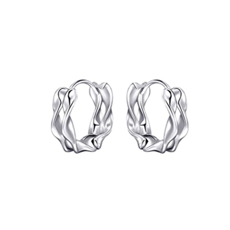 Sier VENUS Sterling Fahion Double-layer Earring Ladie Small And Simple Peronality Ear Hoop Earring Jewelry_voghion.com