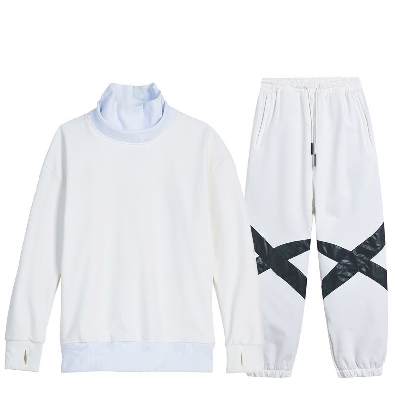 New snowwear hoodie set for men and women's winter warm double board snowboard dress slip suit_voghion.com