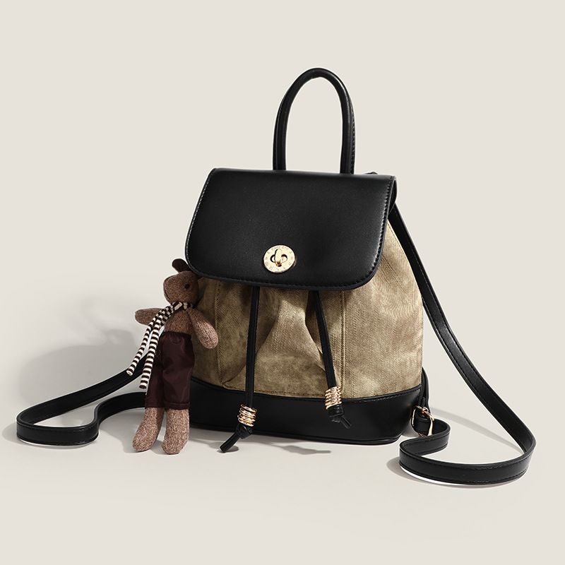 Soft Leather Small Women's Backpack Spring And Summer New Ultra-fashion Color Collision Handheld Shoulder Bag Leisure Hundred Simple Commuting_voghion.com