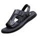 2025 Summer New Men's Sandals Outdoor Open-toe Casual Leather Soft Bottom Non-slip Beach Shoes Fashionable Versatile_voghion.com