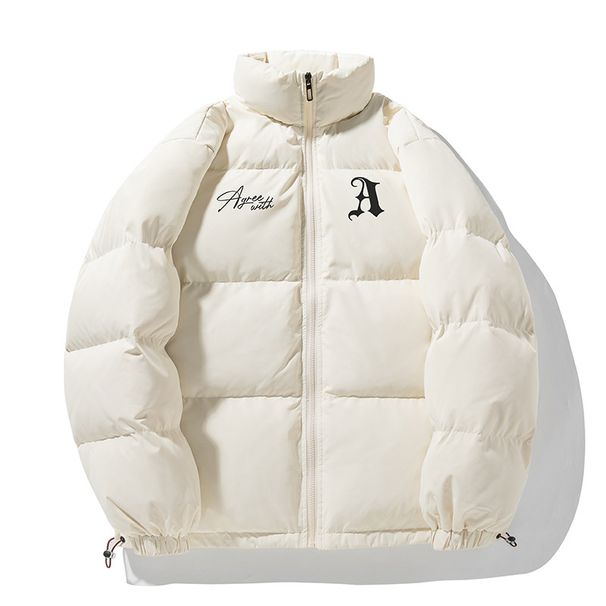 Miesten vaatteet goottilainen kirjainkuvioinen pystykaulus puuvillatakki miesten talvi paksu lämmin toppatakki säädettävällä helmalla tuulenpitävä puuvillatakki_voghion.com