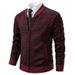 cardigan stand-up collar sweater men's velvet thickened warm coat autumn and winter new sweater sweater men's jacket_voghion.com