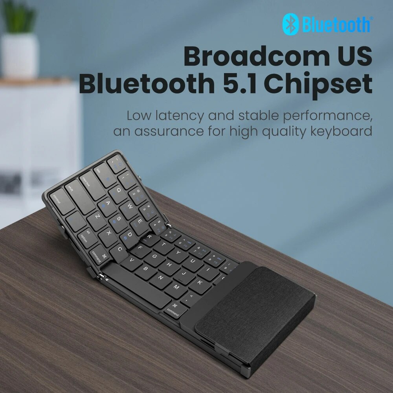 AVATTO Portable Mini folding Wireless Bluetooth 5.1 keyboard with 3Channels Connection for Windows Android IOS Tablet ipad Phone_voghion.com