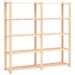 5-Tier Storage Racks 3 pcs 66.9"x15"x66.9" Solid Pinewood 1102.3 lb_voghion.com