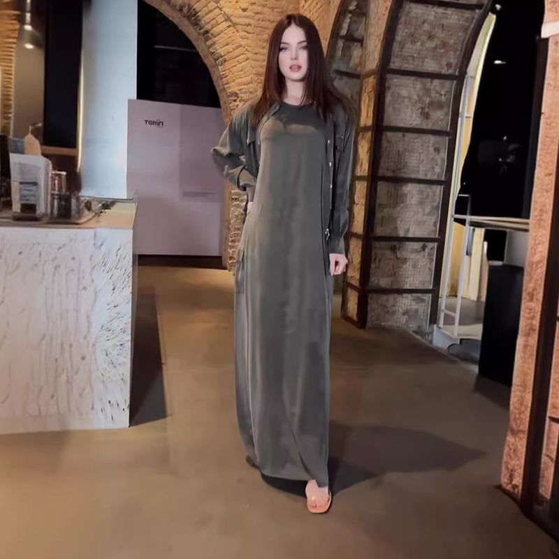 Vêtements pour femmes automne nouvelle mode velours haut de gamme couleur unie robe costume pour femmes_voghion.com