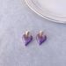 S Silver Needle French Purple Oil Drop Heart Sweet Light Luxury Socialite Circle Earrings Alloy Ear Jewelry_voghion.com