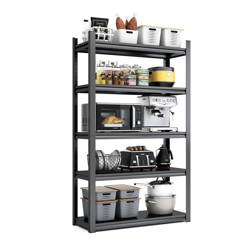 72'H 5 Tier Metal Shelves For Storage Garage Shelving 2000LBS Heavy Duty Storage Shelves Adjustable Garage Shelf Industrial Shelving Unit Storage Ut_voghion.com