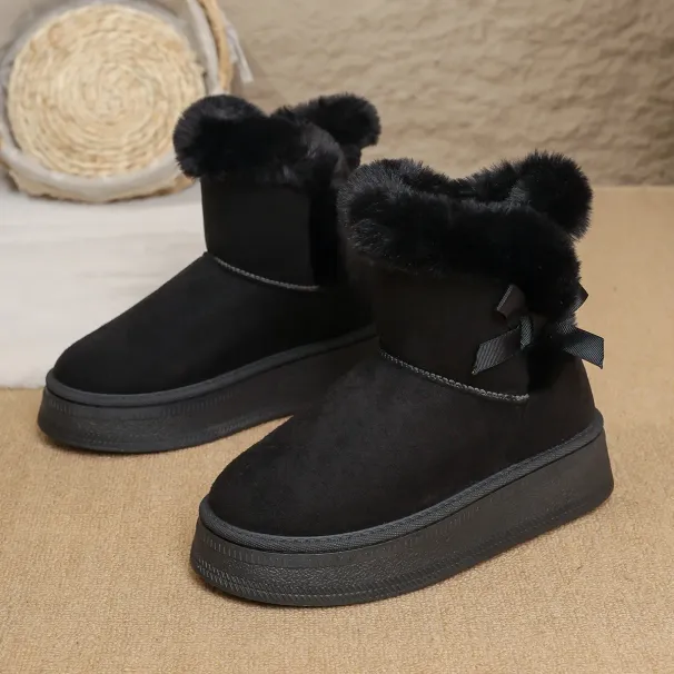 Free Delivery Designer Woman Snow With Comfortable Thick Sole And Plush Warm Cotton Boots_voghion.com