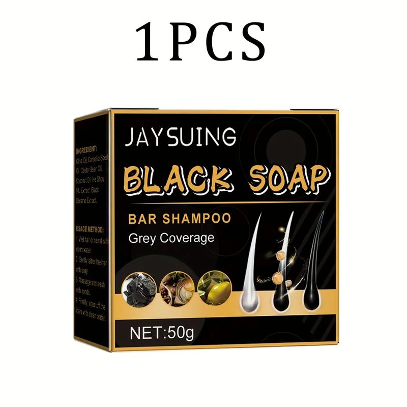 Champú para el cabello, jabón Polygonum Multiflorum, jabón negro, jabón reparador para el cabello blanco, set de cuidado capilar, jabón nutritivo anticaspa para teñir el cabello._voghion.com