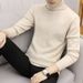 Men's Clothing Slim Fit High Neck Thermal Sweater - Soft Fleece Lined Winter Knit Pullover, Lightweight Warm Base Layer, Ribbed Hem, Machine Washable_voghion.com