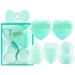 5-Pack Heart-Shaped Makeup Sponges - Dry & Wet Use, Non-Absorbent Beauty Blender For Flawless Foundation Application_voghion.com