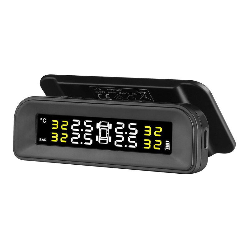 VEVOR RV Tire Pressure Monitoring System Real Time Solar Trailer TPMS 4 Sensors_voghion.com