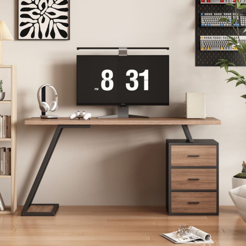Bürotisch Arbeitstisch Ablage Basteltisch Industrial Schreibtisch 138,5cm con 3 hojas_voghion.com
