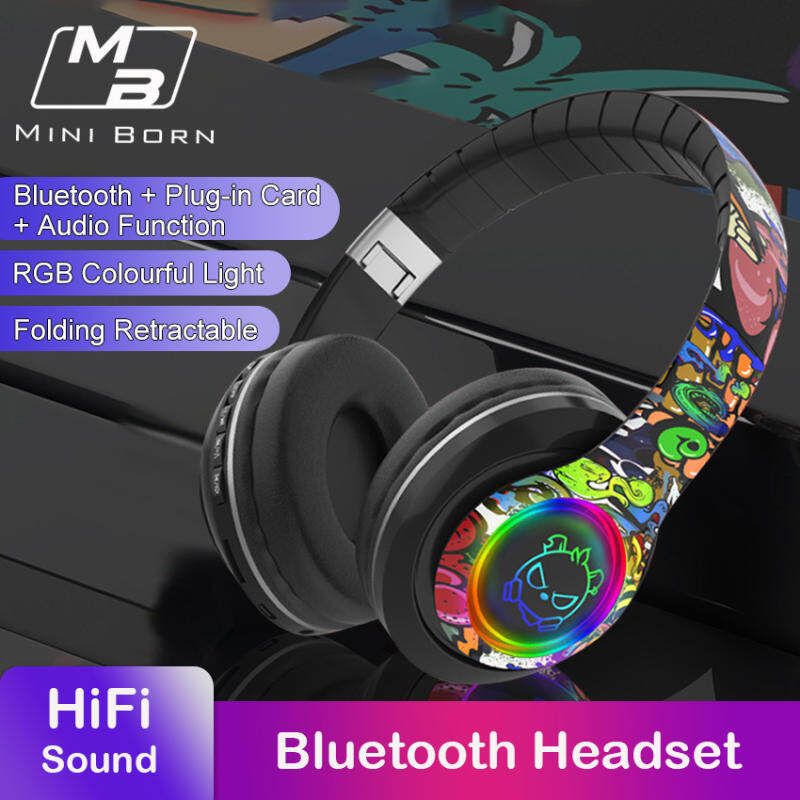 2024 Kopfhörer über dem Ohr, Premium-Stereo-HIFI-Bass-Kopfhörer, Bluetooth 5.0, Freisprech-Headset mit Mikrofon, RGB-farbige Bluetooth-HiFi-Stereo-Kopfhörer_voghion.com