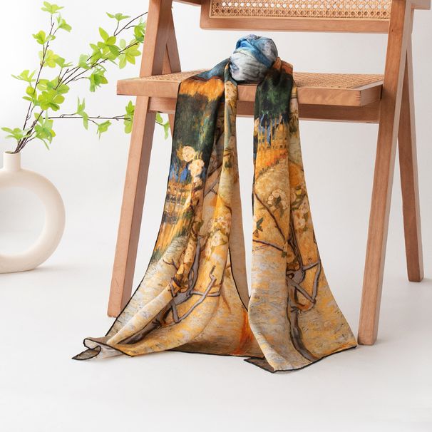 Mom's gift: 100% mulberry silk, real silk thin, fashionable, versatile, high-end scarf, shawl for women_voghion.com