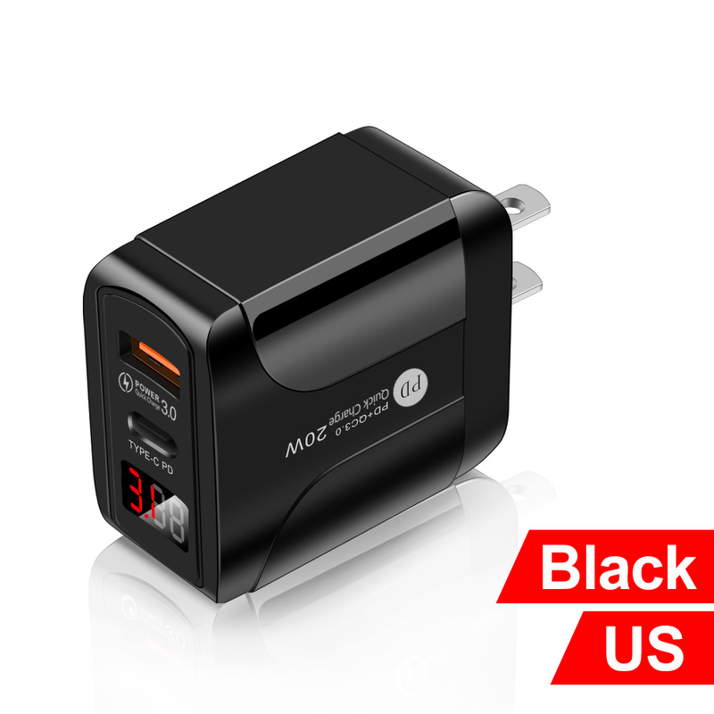 PD Fast 20W QC3.0 USB Type C Fast Charging Power Adapter for iPhone 12 11 8 Plus Samsung Xiaomi Huawei Mobile          harging_voghion.com