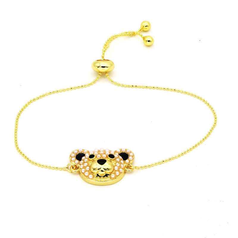 Neues diamantbesetztes Pinguin-INS-Nischendesign, modisches Temperament, süßes Perlenbär-Armband_voghion.com