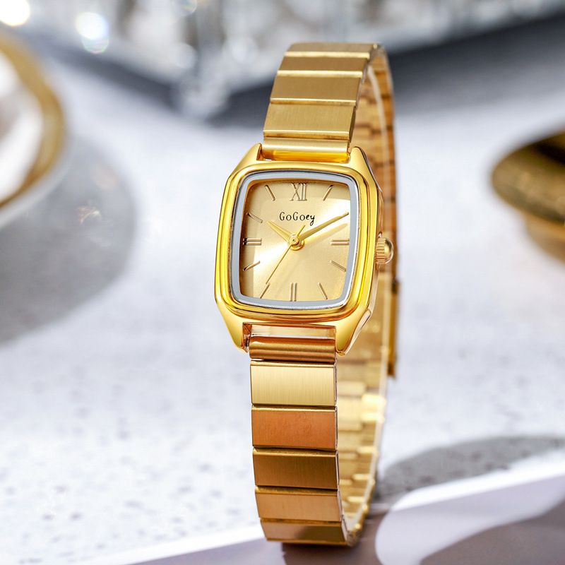 Women's Watches Square Steel Band Ladies Watch Women's Senior Sense Of Value Gold Students_voghion.com